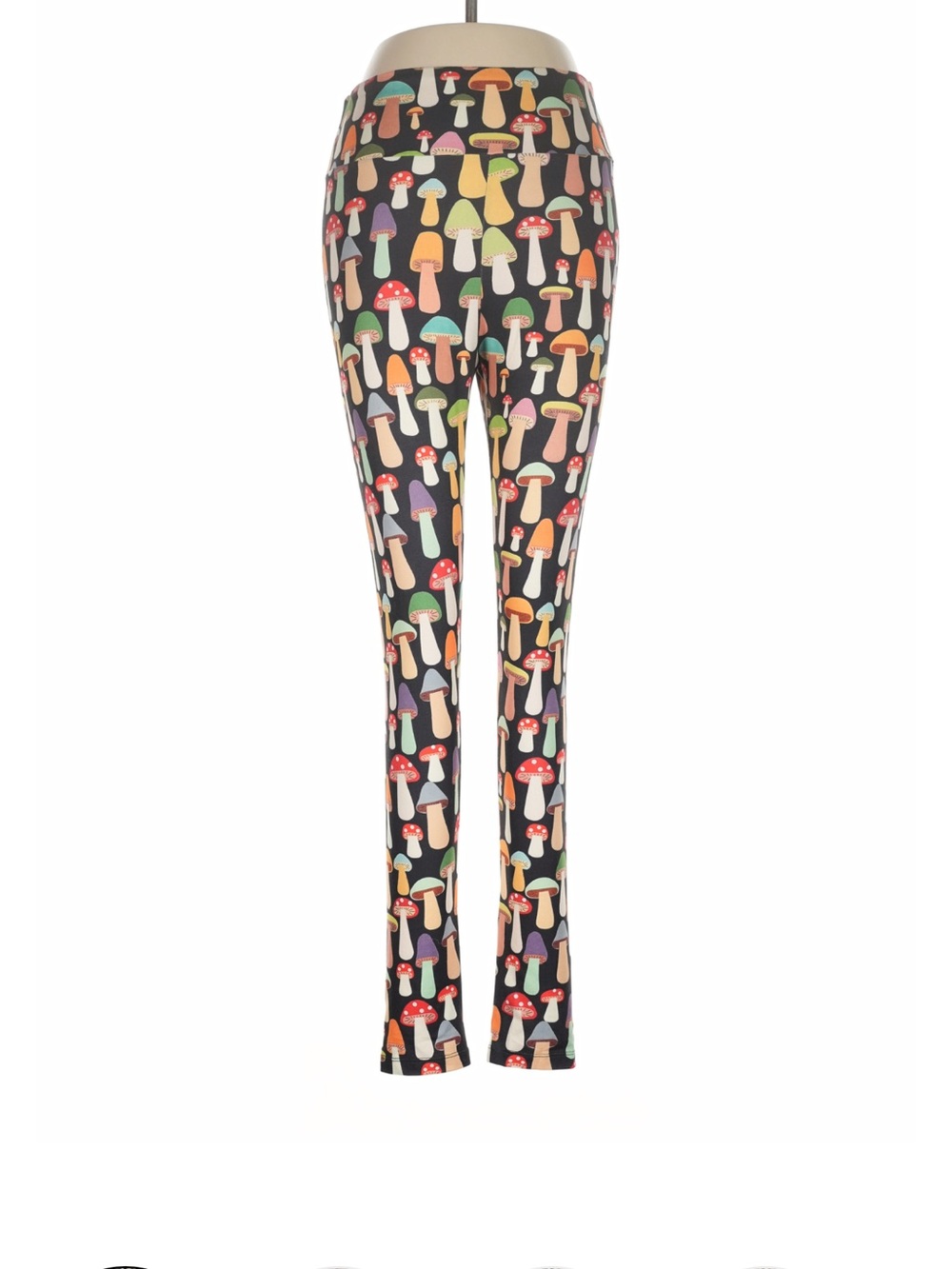 L.A. Soul High-Rise Mushroom Print Leggings - Black Multi, Medium, EUC